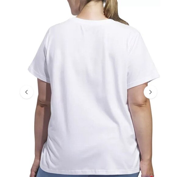 Adidas Womens Regular fit Short Sleeve Animal Print Logo T-Shirt Shirt 4X White - Picture 2 of 12